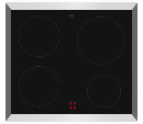 V-ZUG Kochfeld CookTop V400, (3112200002), Breite 60cm, BlackDesign, Externe Bedienung, Kochzonen: 4, Übermassrahmen