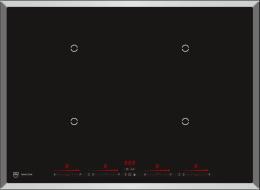 V-ZUG Induktion Kochfeld CookTop V4000 I704, (3111600001), Breite 70cm, BlackDesign, OptiLink, Slider-Bedienung, Standardrahmen Chrom