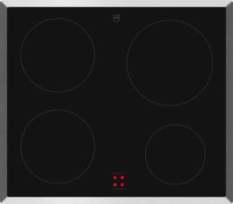 V-ZUG Kochfeld CookTop V400, (3112200001), Breite 60cm, BlackDesign, Externe Bedienung, Kochzonen: 4, Standardrahmen Chrom