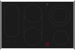 V-ZUG Kochfeld CookTop V600, (3112100001), Breite 80cm, BlackDesign, Externe Bedienung, Kochzonen: 4, Standardrahmen Chrom