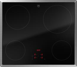 V-ZUG Kochfeld CookTop V2000 A604, (3115000000) Breite 60cm, BlackDesign, TouchControl, Kochzonen: 4, Chromstahl-Rahmen