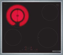 PKF645FP2C, Bosch Elektrokochfeld, 60cm, Bedienung DirectSelect, Chromstahlrahmen