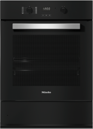 H 2456-55 B SW (12446310), MIELE Einbau Backofen, 55cm, PerfectClean, Obsidianschwarz, A+