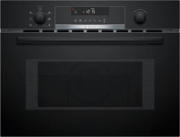 CMA585GB1, Bosch Serie 6, Einbau Kompakt-Mikrowelle mit Heissluft, 60 x 45 cm, Schwarz,