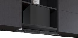 LJ67BDP60C, Siemens iQ500, Integrierte Designhaube, 60 cm, Klarglas schwarz bedruckt, Mattschwarz, A+