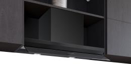 LJ87BDP60, Siemens iQ500, Integrierte Designhaube, 80 cm, Klarglas schwarz bedruckt, Mattschwarz, A+