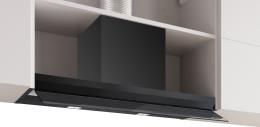 DBB97DP60, Bosch Serie 6, Integrierte Designhaube, 90 cm, Klarglas schwarz bedruckt, Mattschwarz, A+